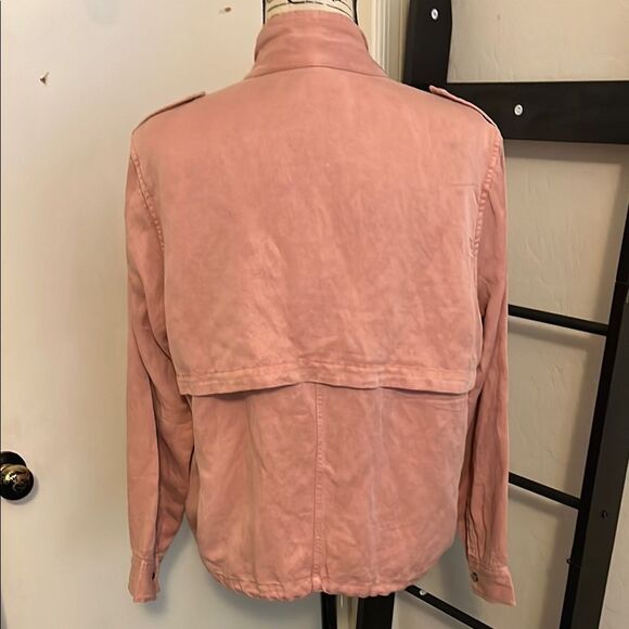 Rails Collins Distressed Linen Blend Utility Boho Jacket Modern In Rose Dust - Picture 12 of 15